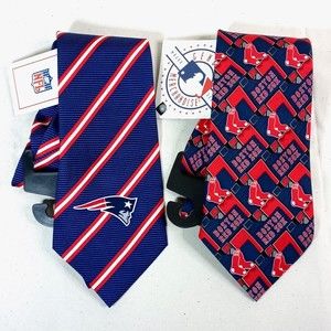 New England Patriots & Boston Red Sox Neck Tie NEW Lot of 2 - MLB NFL
